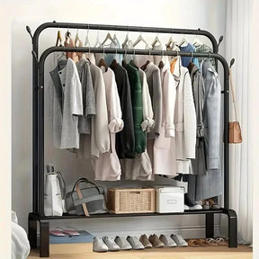Double Pole Sturdy Clothes Rack – Heavy Duty Metal Organizer for Clothes, Shoes & Accessories (90x44x162cm) households Garment Racks