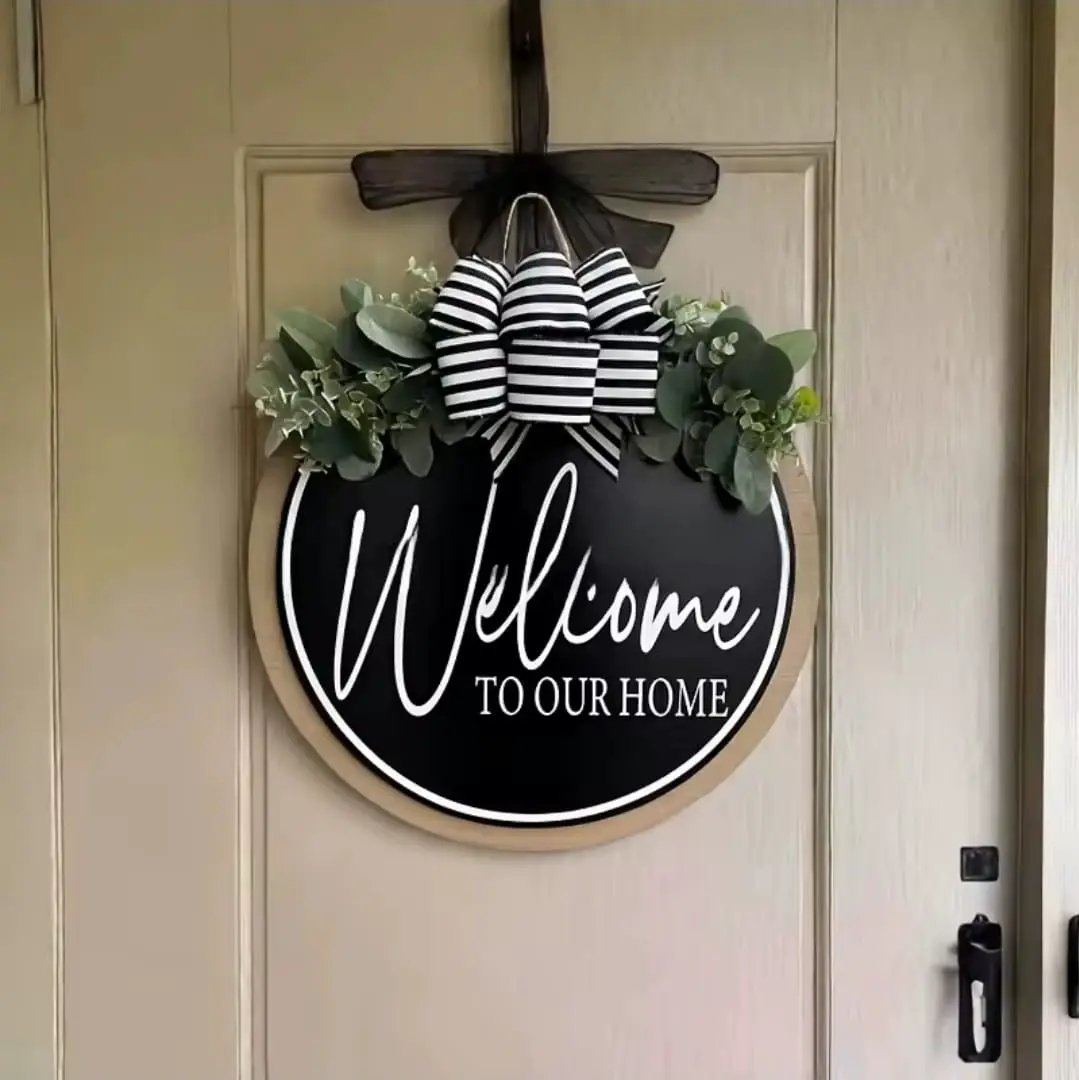 Welcome Wooden Door Hanging Sign Door hanging Decorative Plaques