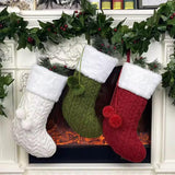 Knit Christmas Fireplace Socks - Red & White