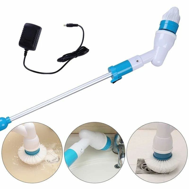 Electric Hurricane Spin Scrubber – Cordless Rechargeable Cleaning Brush with 3 Replaceable Heads
