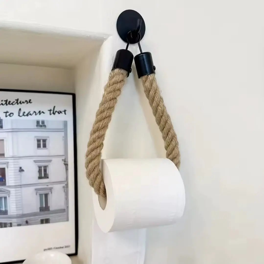 Farmhouse Hemp Rope Tissue Holder Tissue holder Toilet Paper Holders