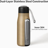 420ml Stainless Steel Flask with String Strap