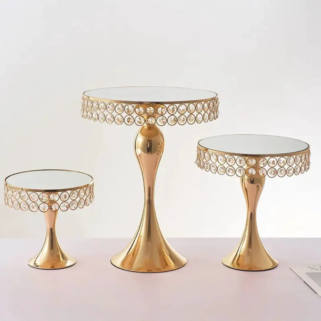 Crystal Gold Cake Stand Set of 3 Cake stand Cake Stands